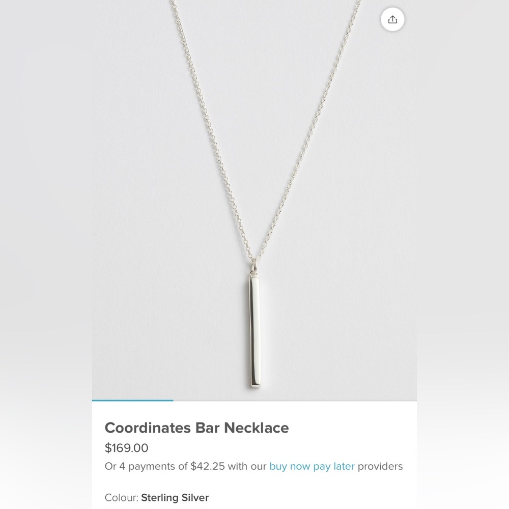 Kirstin Ash sterling silver Coordinates Bar necklace - Picture 3 of 9